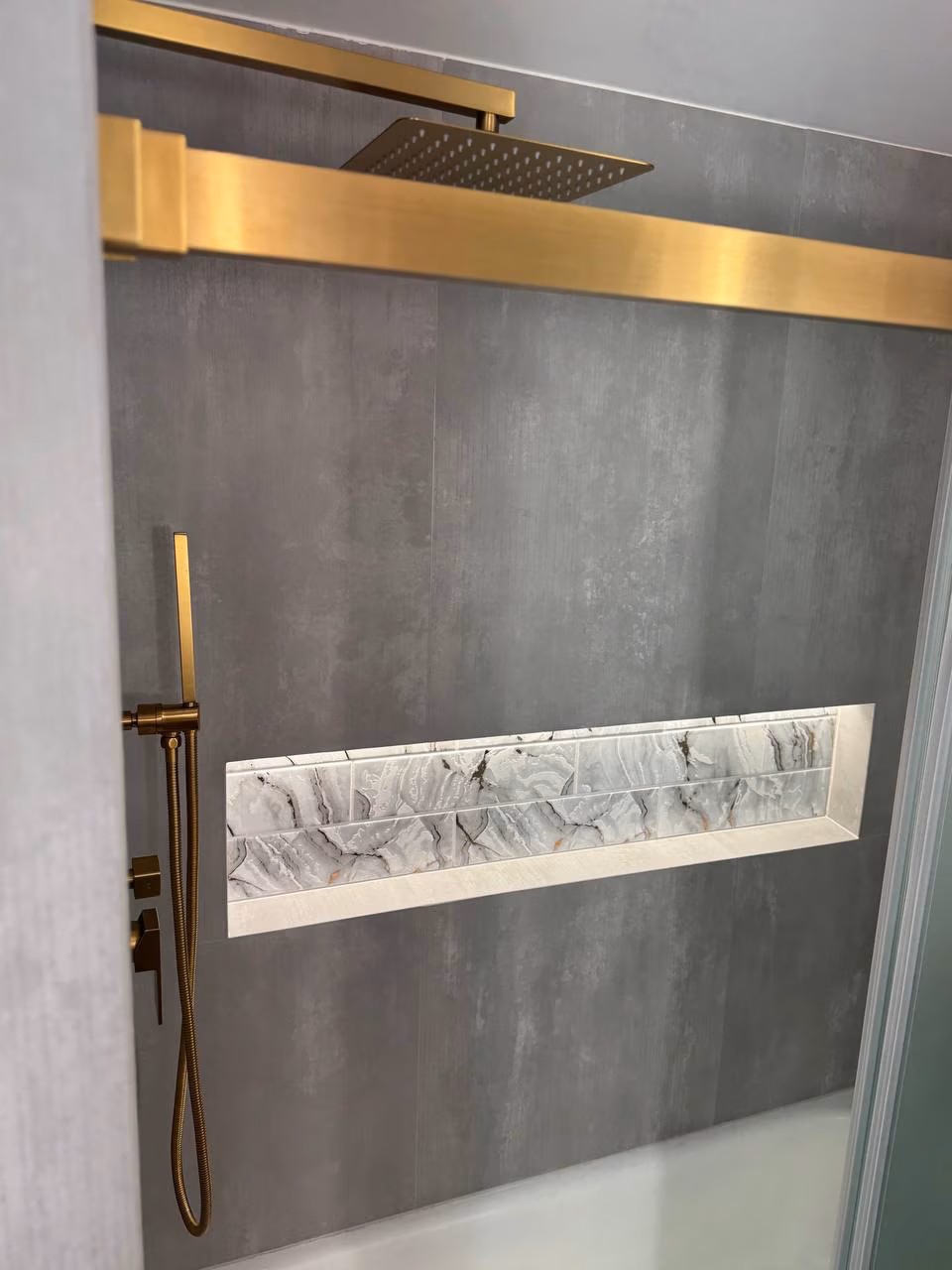 Full gut bathroom remodel custom shower by Forged Builds El Paso TX
