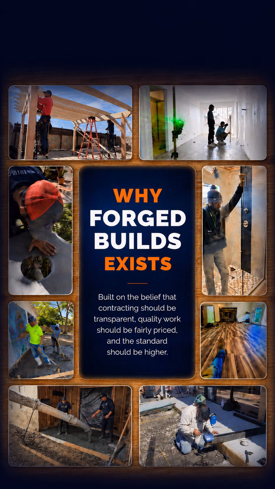 About Forged Builds team photo – El Paso bathroom and kitchen remodeling contractor
